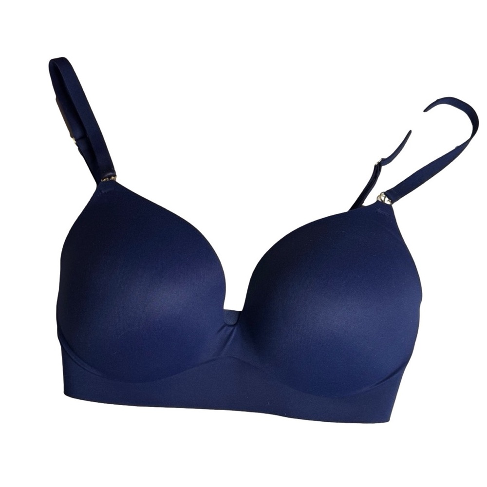 Victoria’s Secret Navy Blue Very Sexy Bra 32DD Smooth Wireless Push Up Feminine - Picture 10 of 10